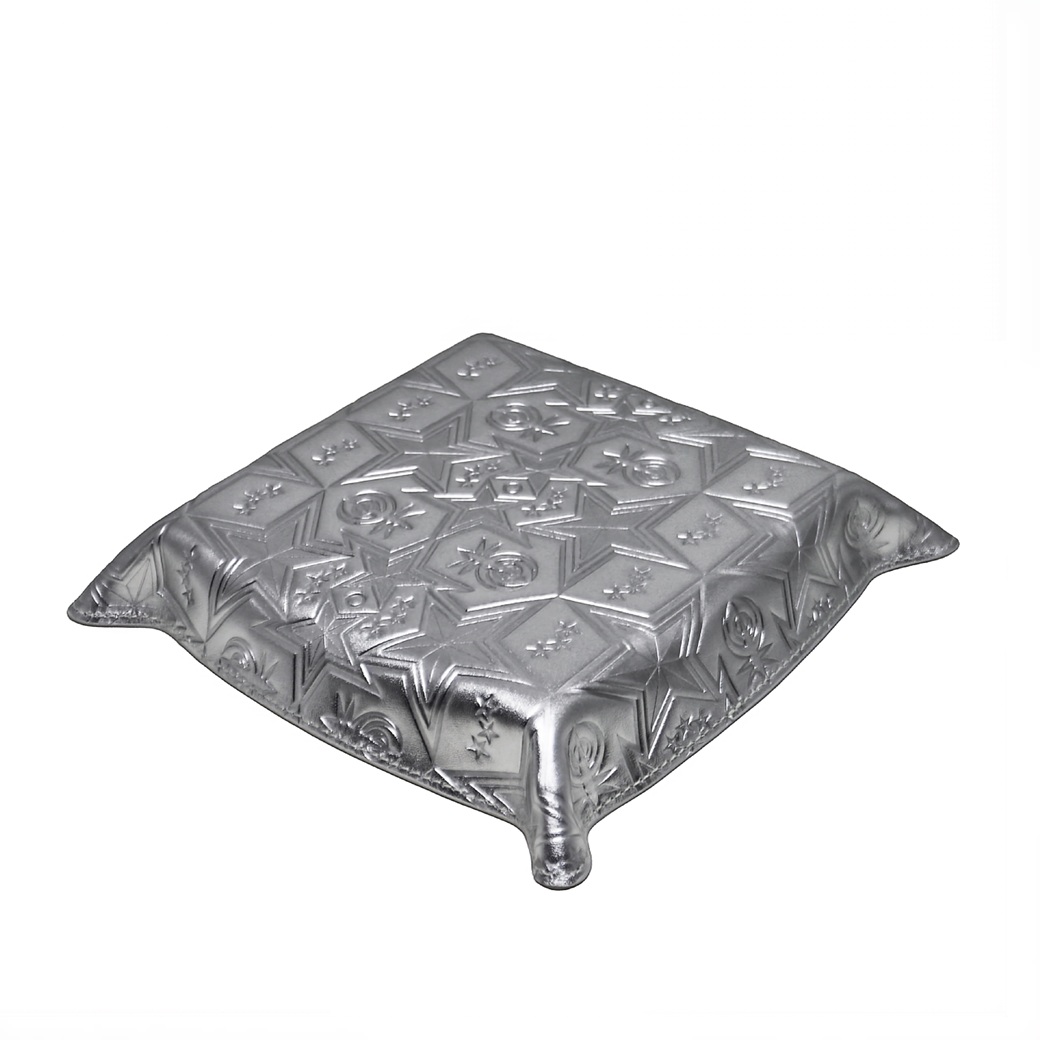 【GIFT WITH PURCHASE ONLINE】LEATHER PRINTED LOGO TRAY - SILVER