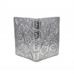 【GIFT WITH PURCHASE ONLINE】LEATHER PRINTED LOGO PASSPORT HOLDER - SILVER