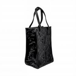 【GIFT WITH PURCHASE ONLINE】LEATHER PRINTED LOGO DRINK BAG - BLACK