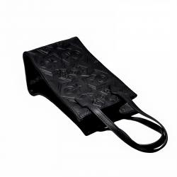 【GIFT WITH PURCHASE ONLINE】LEATHER PRINTED LOGO DRINK BAG - BLACK