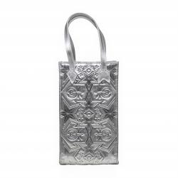 【GIFT WITH PURCHASE ONLINE】LEATHER PRINTED LOGO DRINK BAG - SILVER