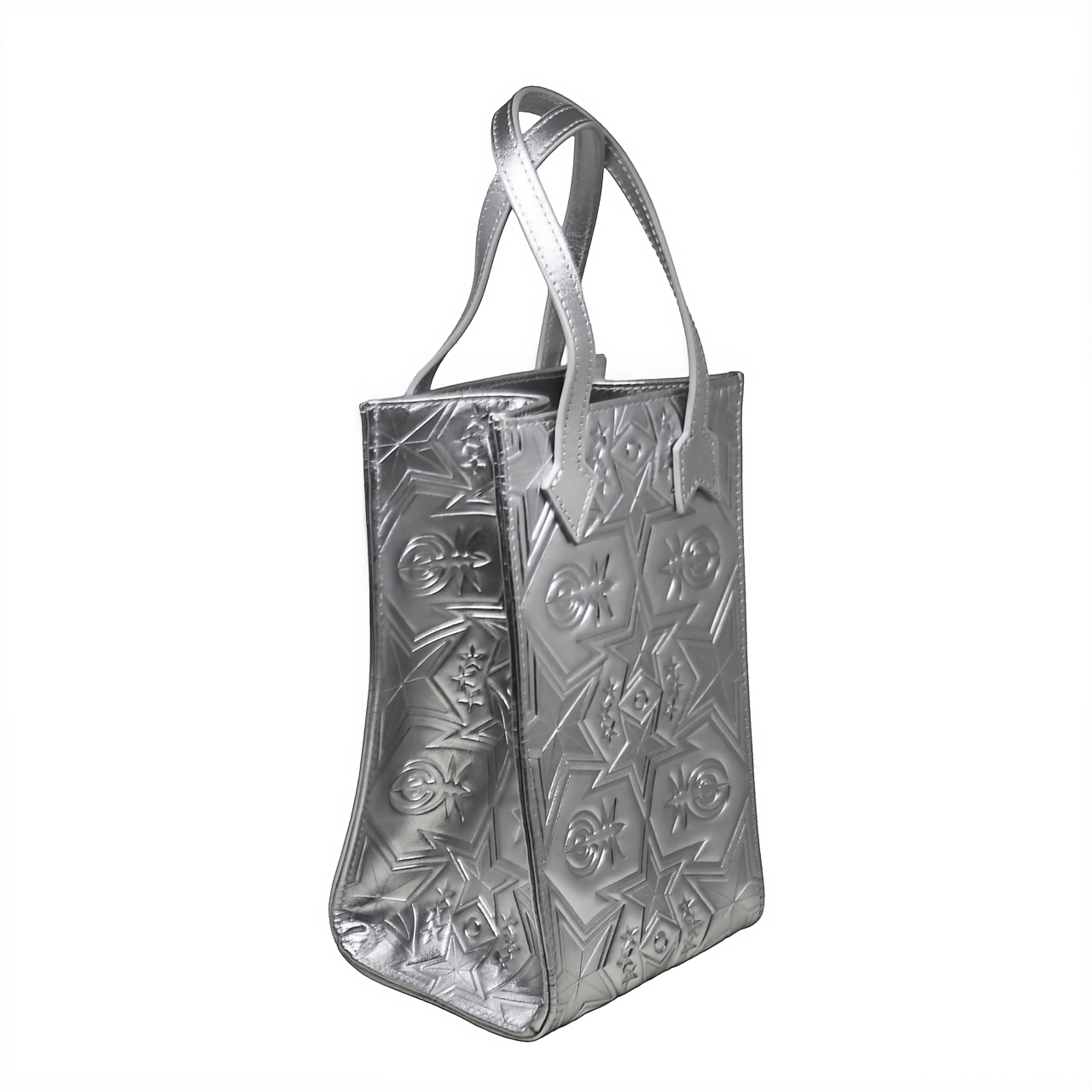 【GIFT WITH PURCHASE ONLINE】LEATHER PRINTED LOGO DRINK BAG - SILVER