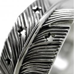 HEAVY CS NAVAJO SHERIFF STAR ARROW FEATHER CUFF - STARRY