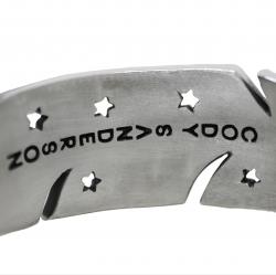 HEAVY CS NAVAJO SHERIFF STAR ARROW FEATHER CUFF - STARRY