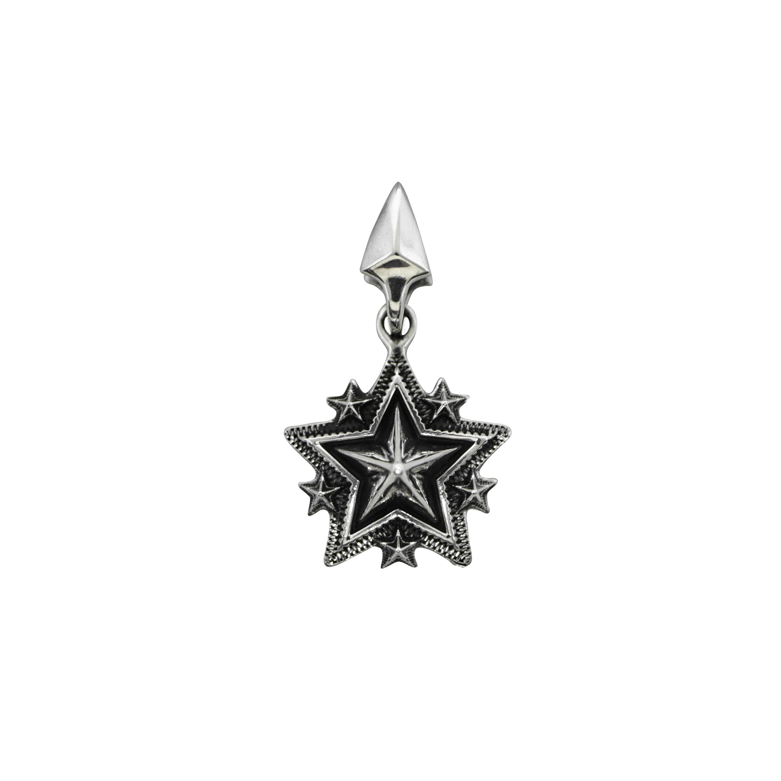 TINY SPIKE STARRY W / ARROW HEAD BAIL PENDANT