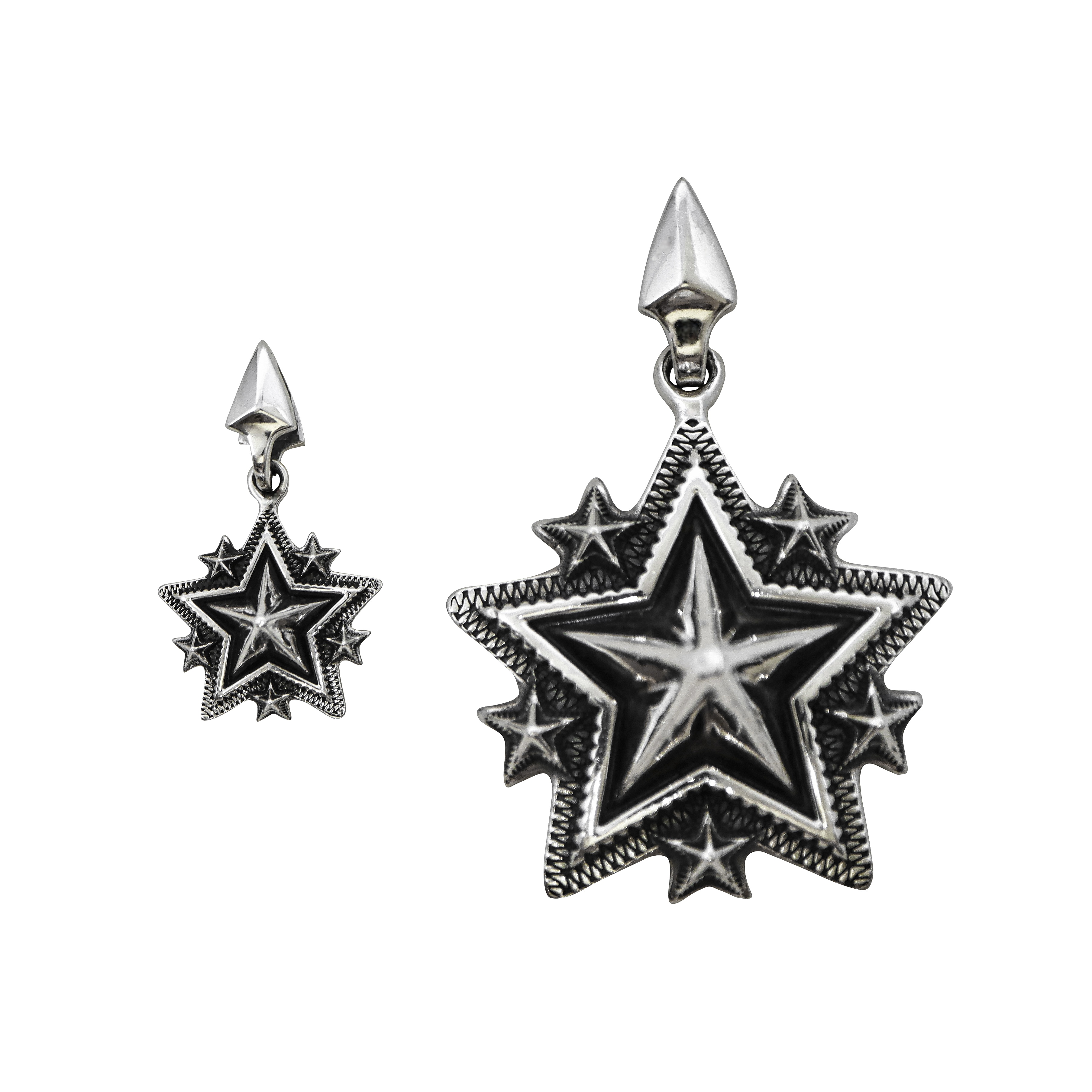 TINY SPIKE STARRY W / ARROW HEAD BAIL PENDANT