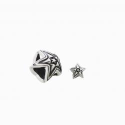 EXTRA TINY DOUBLE FACE STAR IN STAR STUD PENDANT (Include 16" Silver Chain)