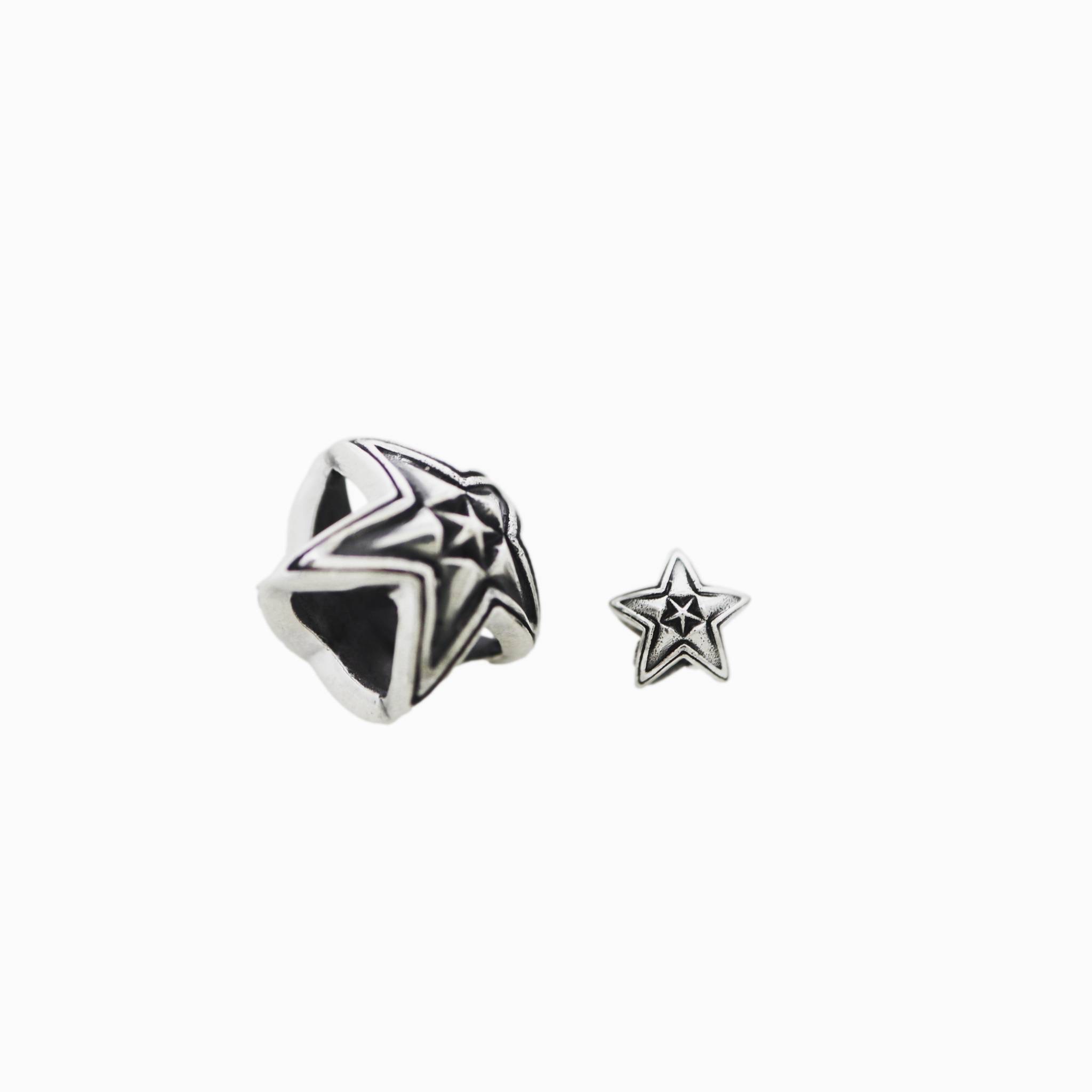 EXTRA TINY DOUBLE FACE STAR IN STAR STUD PENDANT (Include 16" Silver Chain)