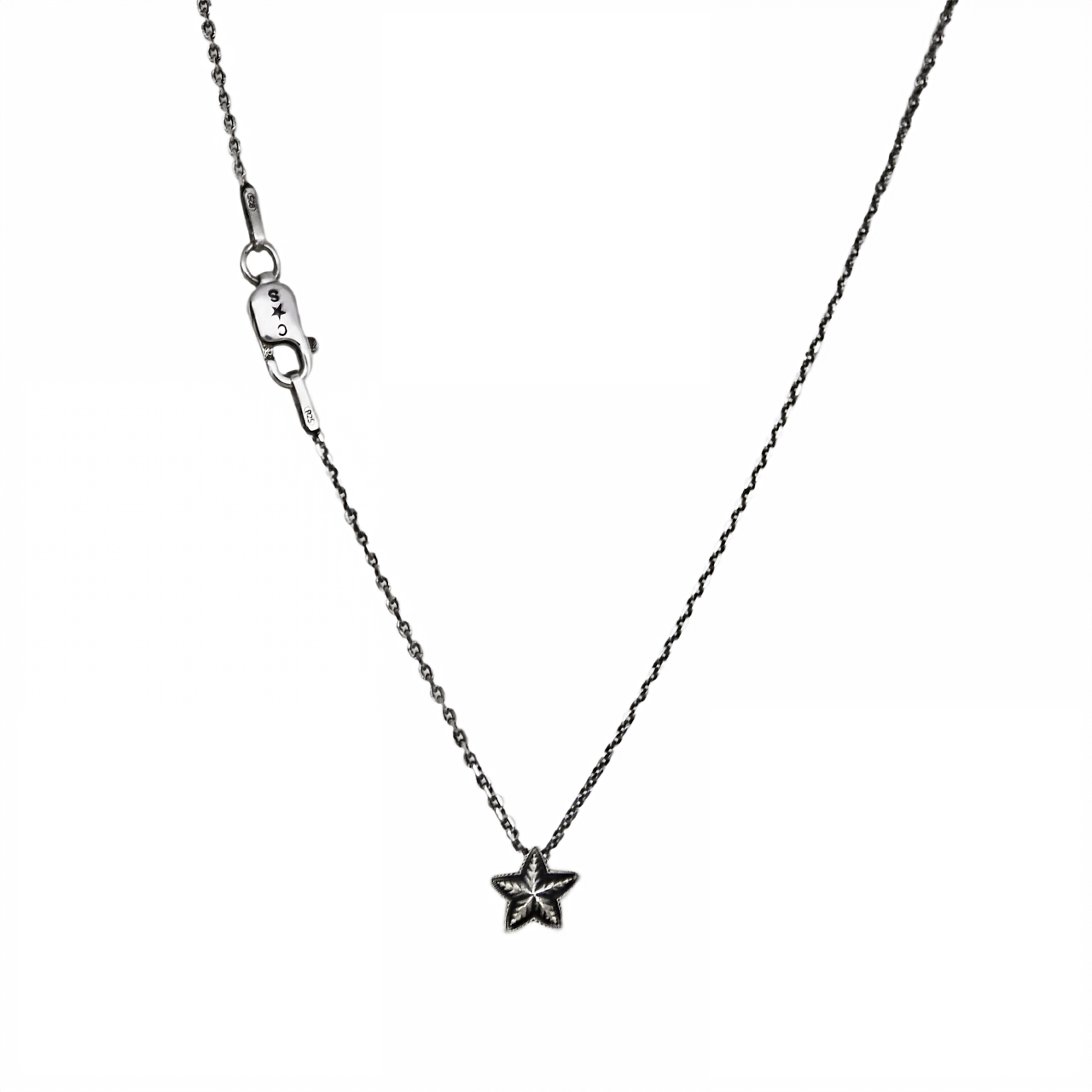 EXTRA TINY DOUBLE FACE DEPP STAR PENDANT(Include 16" Silver Chain)