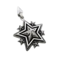 LARGE SPIKE STARRY W / ARROW  HEAD BAIL PENDANT