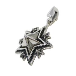LARGE SPIKE STARRY W / ARROW  HEAD BAIL PENDANT