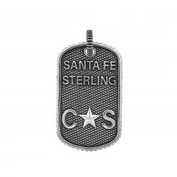 SMALL STARS & CROSSED ARROWS DOG TAG WITH OUTSIDE COIN EDGE