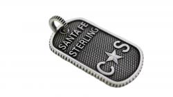 SMALL STARS & CROSSED ARROWS DOG TAG WITH OUTSIDE COIN EDGE