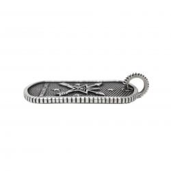 SMALL STARS & CROSSED ARROWS DOG TAG WITH OUTSIDE COIN EDGE
