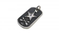 SHERIFF STAR & STAR HOLE DOG TAG WITH COIN EDGE