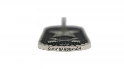 SHERIFF STAR & STAR HOLE DOG TAG WITH COIN EDGE