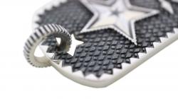 SHERIFF STAR & STAR HOLE DOG TAG WITH COIN EDGE